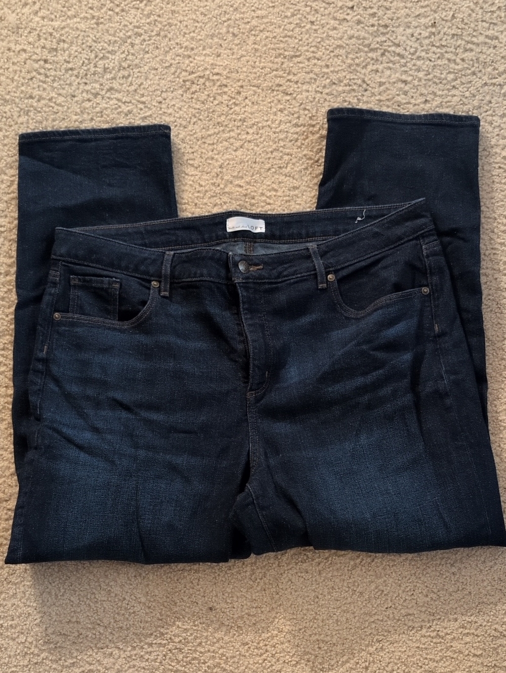 LOFT Dark Indigo The Curvy Girlfriend Jeans Size 34/18